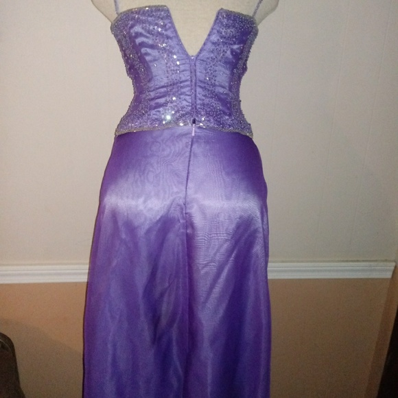 Fleur DeLis 2 Pc Prom Dress Sz 4 Lilac - Picture 4 of 7
